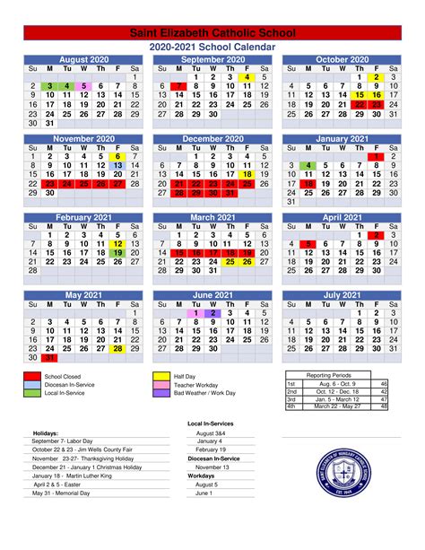 St Edwards Academic Calendar